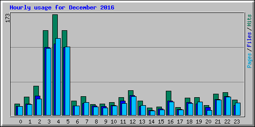 Hourly usage for December 2016