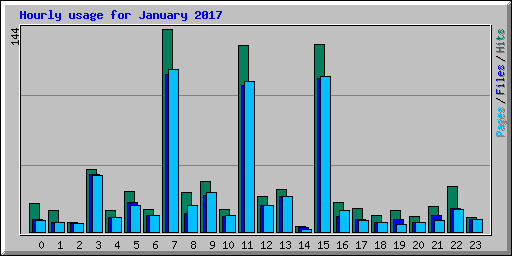 Hourly usage for January 2017