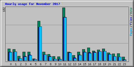 Hourly usage for November 2017