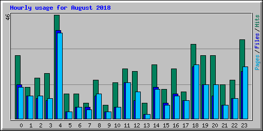 Hourly usage for August 2018