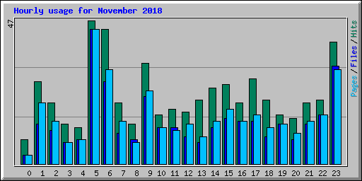 Hourly usage for November 2018