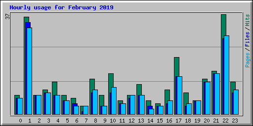 Hourly usage for February 2019