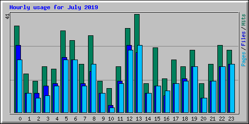 Hourly usage for July 2019