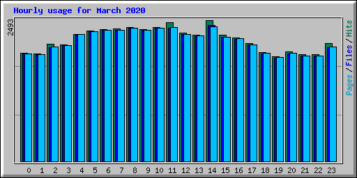 Hourly usage for March 2020